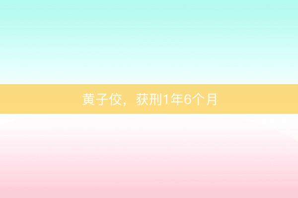 黄子佼，获刑1年6个月