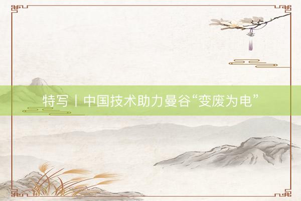 特写丨中国技术助力曼谷“变废为电”