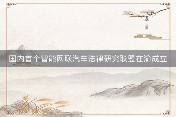 国内首个智能网联汽车法律研究联盟在渝成立