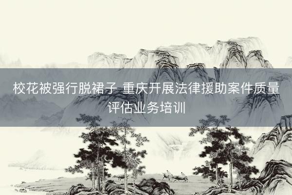 校花被强行脱裙子 重庆开展法律援助案件质量评估业务培训