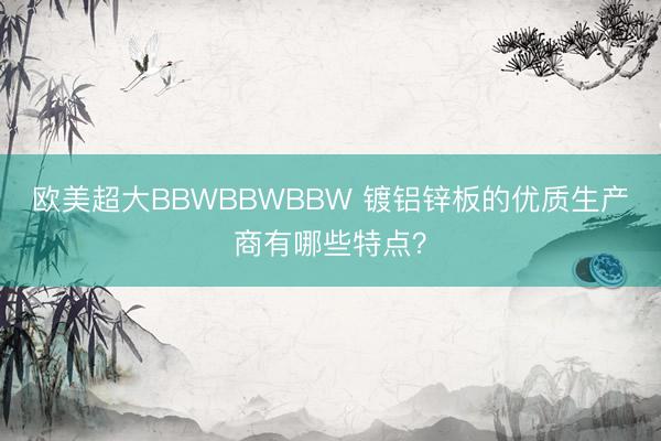 欧美超大BBWBBWBBW 镀铝锌板的优质生产商有哪些特点？
