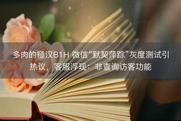 多肉的糙汉B1H 微信“默契萍踪”灰度测试引热议，客服浮现：非查询访客功能