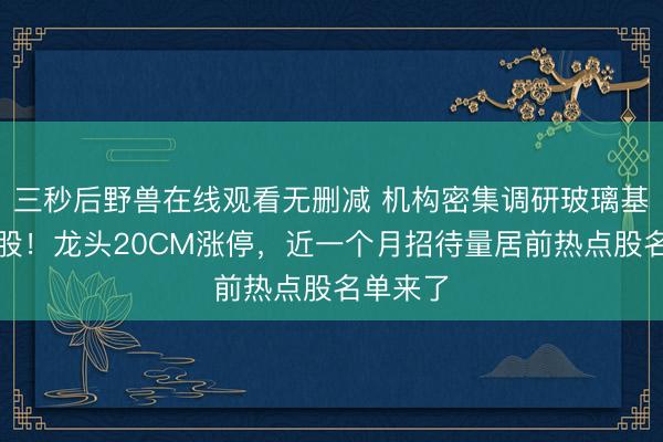 三秒后野兽在线观看无删减 机构密集调研玻璃基板见地股！龙头20CM涨停，近一个月招待量居前热点股名单来了