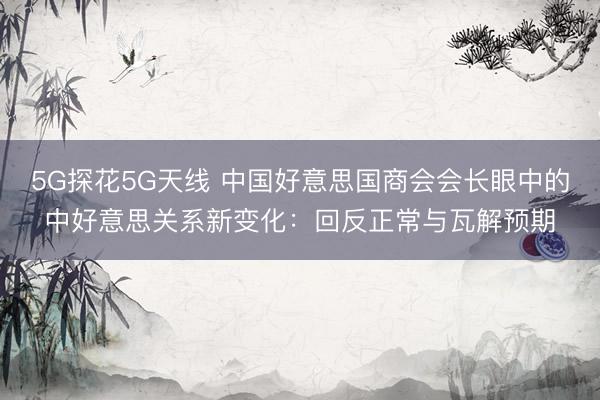 5G探花5G天线 中国好意思国商会会长眼中的中好意思关系新变化：回反正常与瓦解预期
