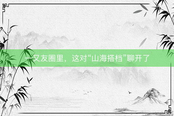 一又友圈里，这对“山海搭档”聊开了
